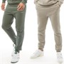 Crosshatch Herre Traymax Joggingbukser To-pak Khaki/Sten