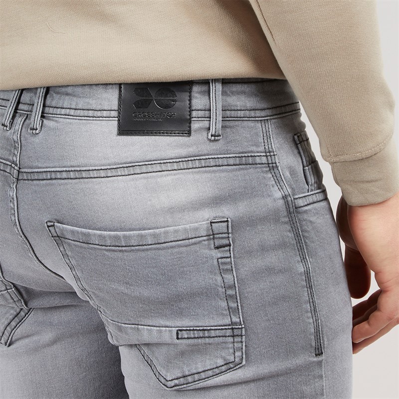 Crosshatch Herren Buraca Jeans in Slim Passform Grau
