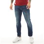 Crosshatch Heren Barbeck Slim Jeans Vervaagd Medium Blauw