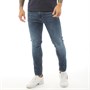 Crosshatch Heren Wardley Straight Fit Jeans Donker Stonewash