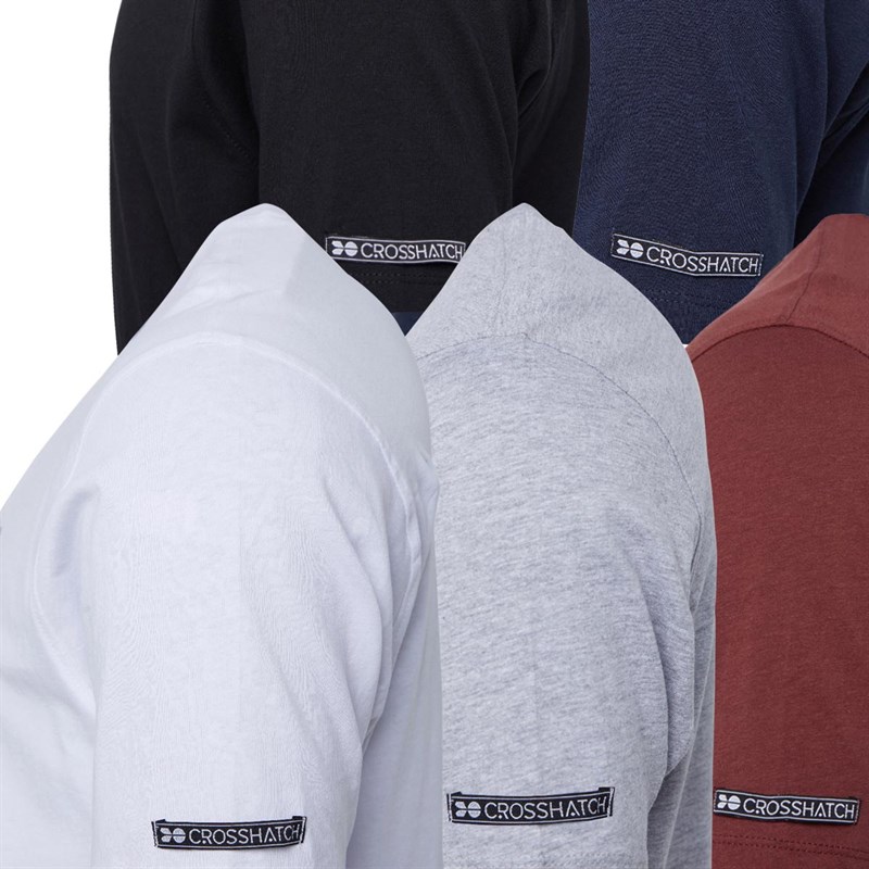 Crosshatch Mens Fellawear Five Pack T-Shirts Assorted