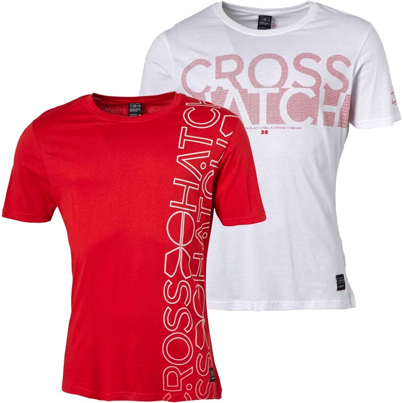 Crosshatch Mens Maddex Two Pack T-Shirts Red/White