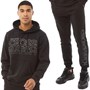 Crosshatch Mens Killian Hoodie And Joggers Set Black