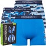 Crosshatch Herren Endo Camo Boxershorts Blau