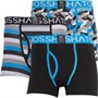 Crosshatch Mens Crystaline Three Pack Open Fly Boxers Shorts Malibu Blue