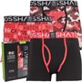 Crosshatch Mens Camotype Three Pack Open Fly Boxers Shorts Teaberry