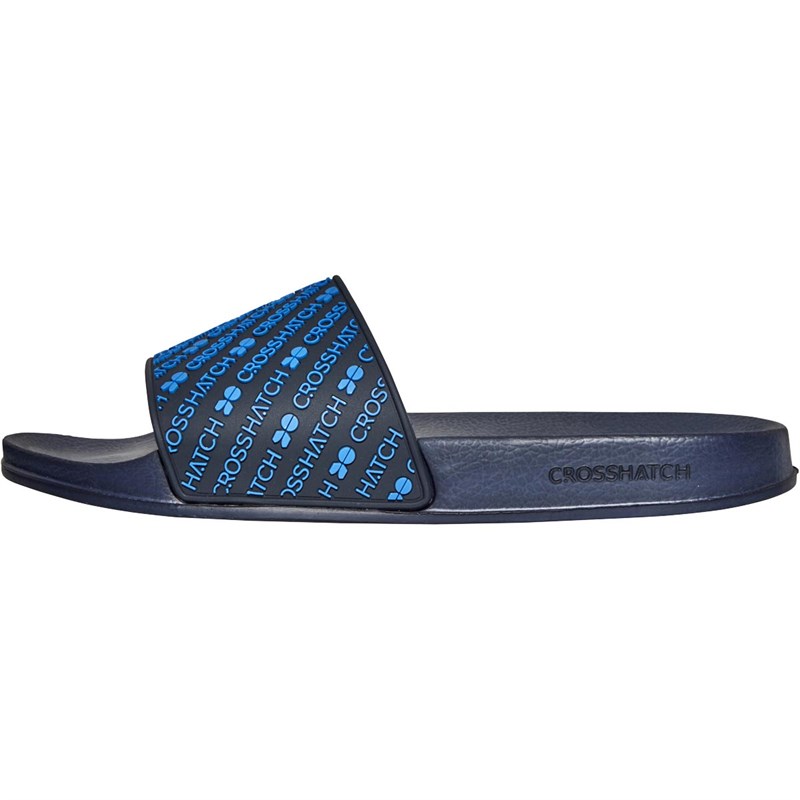 Crosshatch Mens Theros Slides Navy Fade