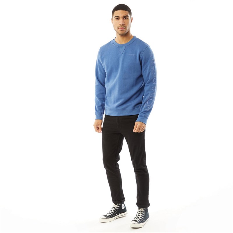 Buy Crosshatch Mens Cruetime Crew Neck Sweatshirt Federal Blue