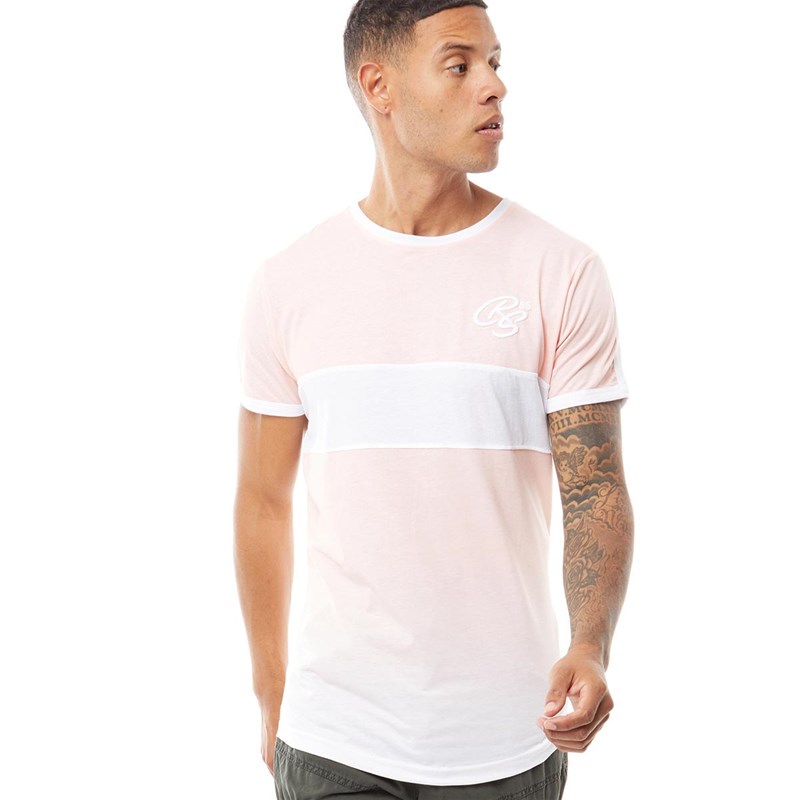 Crosshatch Mens Brontes Sublimation T-Shirt Pink