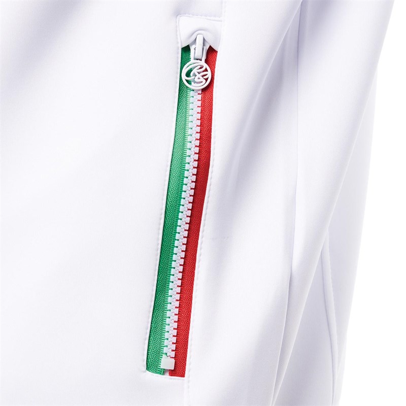 Crosshatch Mens Lanbiera Tape Tricot Hooded Jacket White