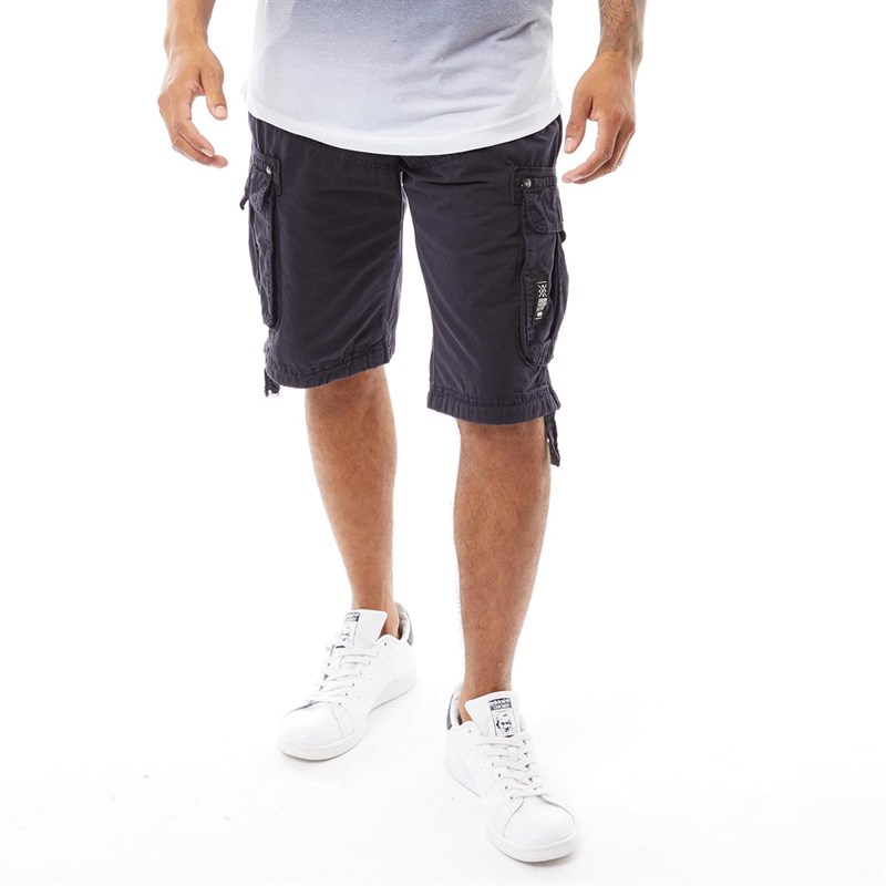 Crosshatch Mens Oprah Twill Combat Shorts Night Sky