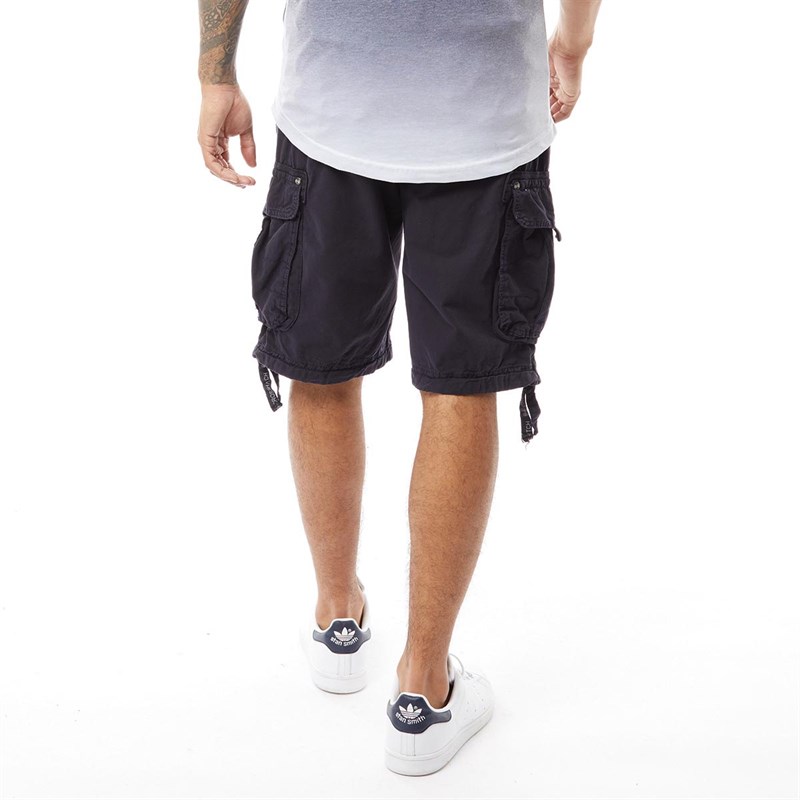 Crosshatch Mens Oprah Twill Combat Shorts Night Sky