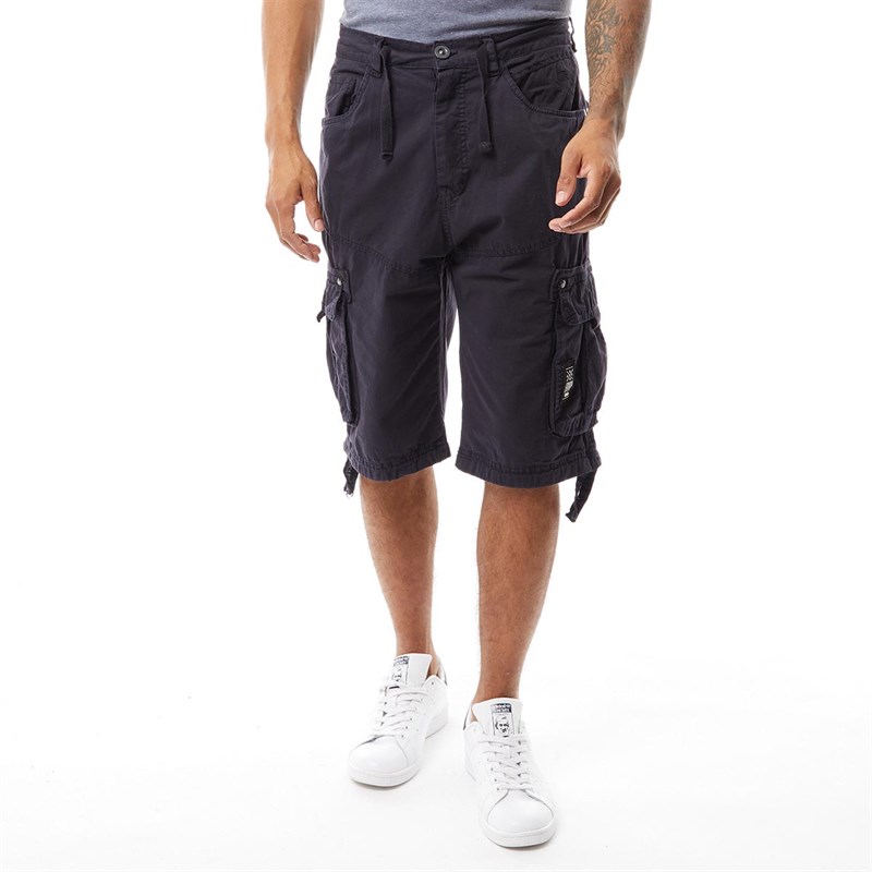 Crosshatch Mens Oprah Twill Combat Shorts Night Sky