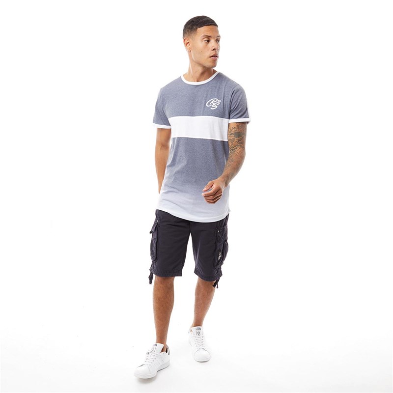 Crosshatch Mens Oprah Twill Combat Shorts Night Sky