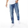 Crosshatch Jean Skinny Emaciated Distressed Homme Bleu Délavé
