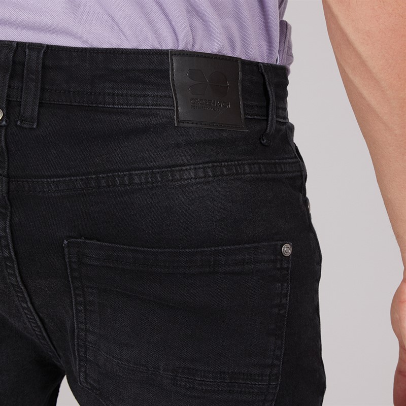 Crosshatch Mens Tadcaster Mens Denim Shorts Black