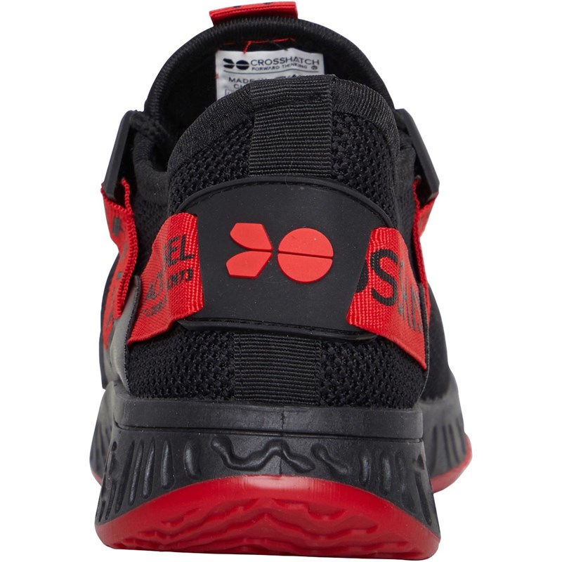 Crosshatch Junior Boys Ceaze Trainers Black/Red