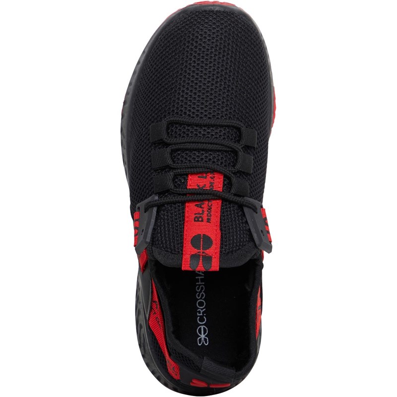 Crosshatch Junior Boys Ceaze Trainers Black/Red