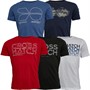 Crosshatch Mens Overmoores Five Pack Printed T-Shirts Assorted
