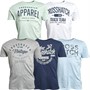 Crosshatch Mens Mantore Five Pack Printed T-Shirts Assorted