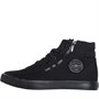Crosshatch Mens Kickturn Canvas High Top Trainers Black Mono