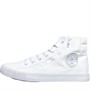 Crosshatch Mens Kickturn Canvas High Top Trainers White Mono