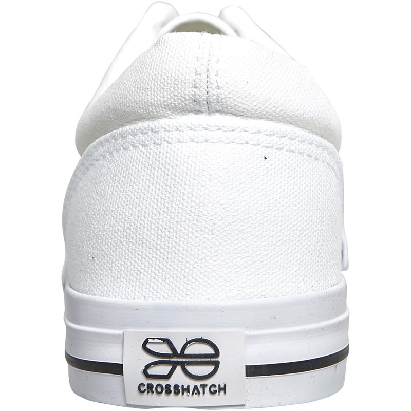 Crosshatch Mens Skywalk Canvas Pumps White Mono