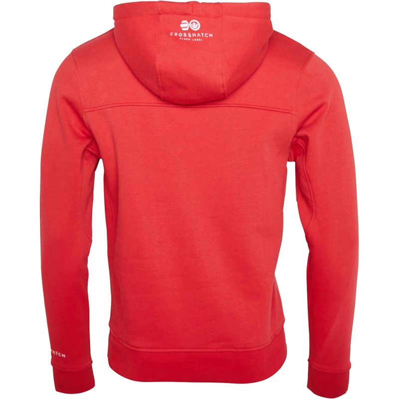 Crosshatch Męskie Oddems Bluzy z kapturami Czerwony