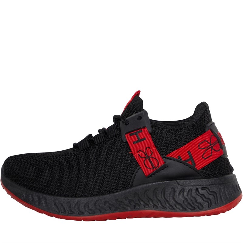 Crosshatch Boys Ceaze Trainers Black/Red