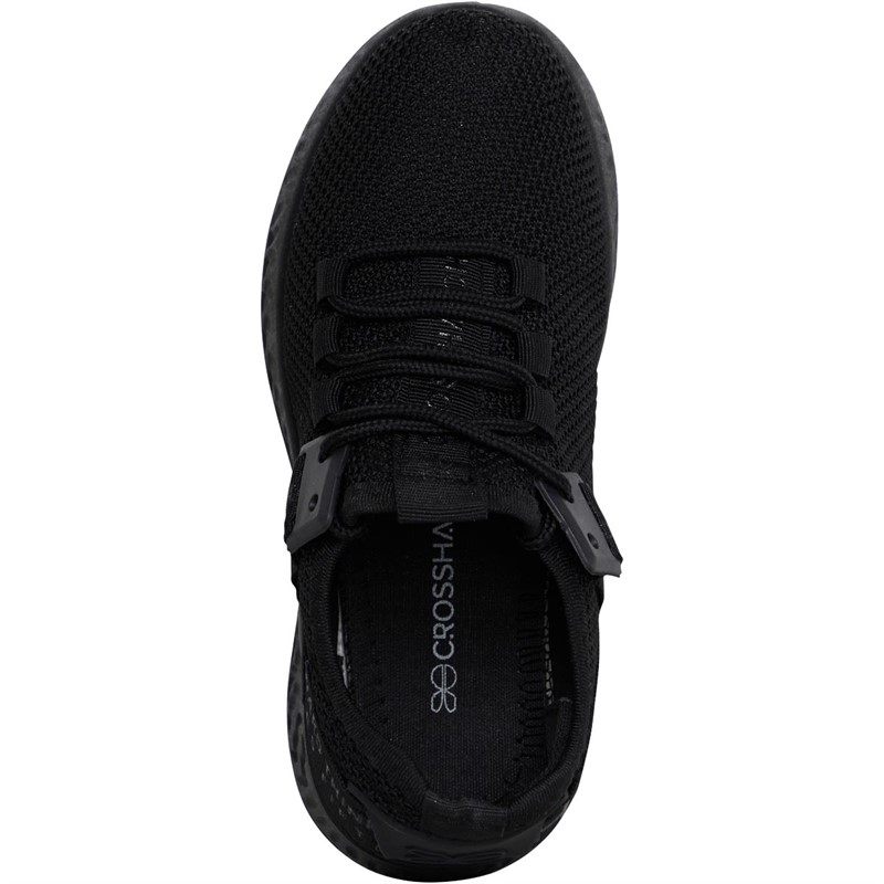 Crosshatch Boys Ceaze Trainers Black Mono