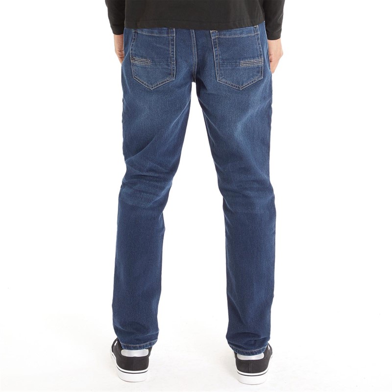 Crosshatch Mens Lampoons Slim Fit Jeans Darkwash