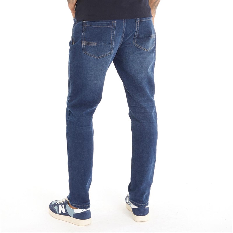 Crosshatch Mens Lampoons Slim Fit Jeans Stonewash