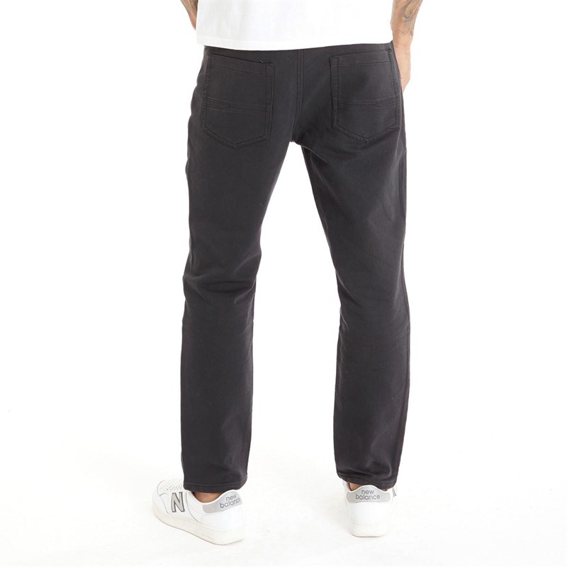 Crosshatch Mens Lampoons Slim Fit Jeans Black