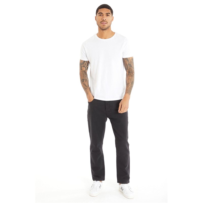 Crosshatch Mens Lampoons Slim Fit Jeans Black