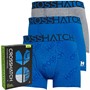 Crosshatch Mens Rubric Three Pack Boxers Blue