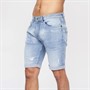 Crosshatch Jeans-Shorts Herren mit Riptrey-Details in Hellblau