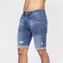 Crosshatch Herre Riptrey Denim Shorts med ridsede detaljer Mellemvask