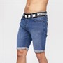 Crosshatch Herren Reestier Jeans Shorts Mittelwaschung