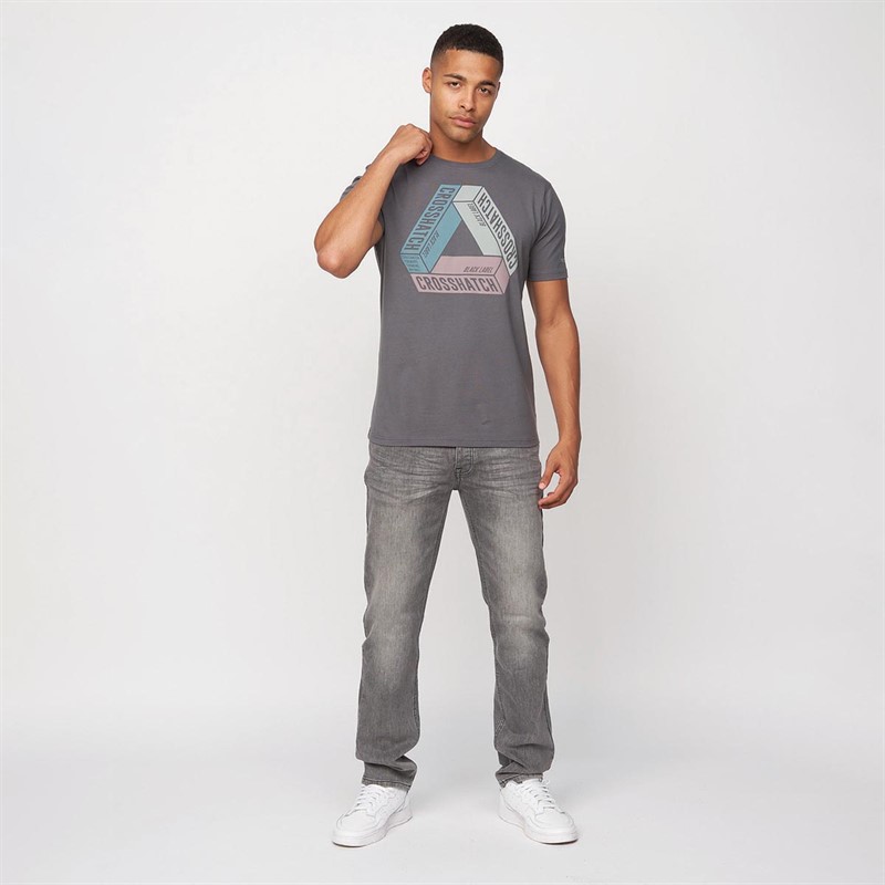 Crosshatch T-Shirts Pashka Homme Gris