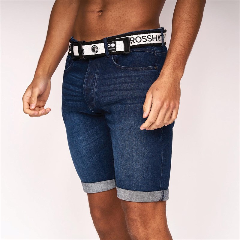 Crosshatch Short en jean Reesr Homme Délavé Foncé