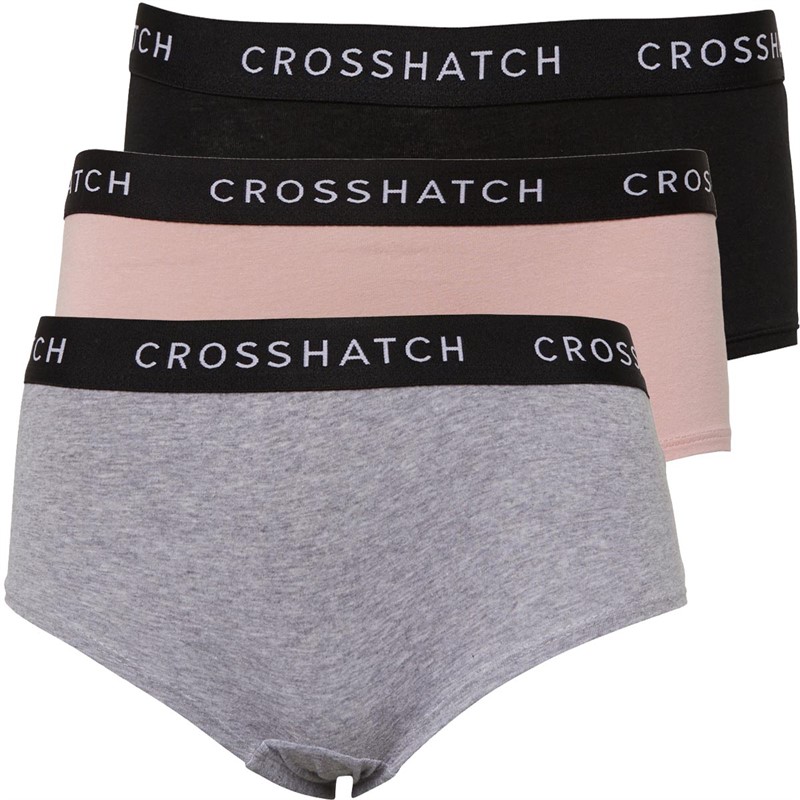 Crosshatch Womens Everlee Three Pack Boy Shorts Assorted