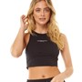 Crosshatch Womens Landouts Crop Vest Top Black