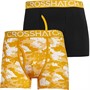 Crosshatch Mens Kamzon Two Pack Boxer Shorts Yellow