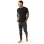 Crosshatch Mens Combo Craft Camo Lounge T-Shirt And Joggers Set Black Camo