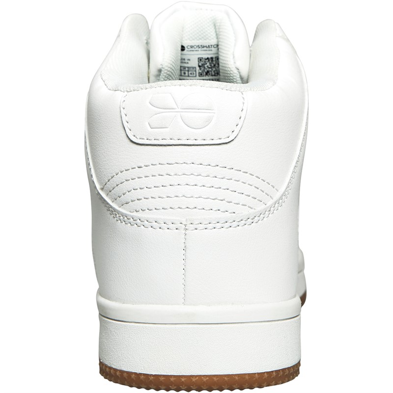 Crosshatch Mens Alwick Hi-Top Trainers White/Gum
