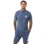 Crosshatch Mens Balamere Polo And Shorts Co-Ord Denim Blue