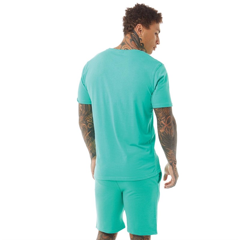 Crosshatch Mens Graydon Shorts And T-Shirt Co-Ord Aqua