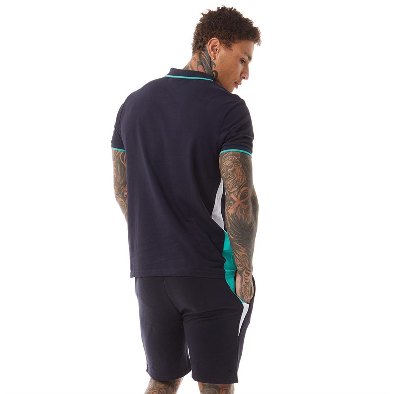 Crosshatch Mens Balamere Polo And Shorts Co-Ord Navy