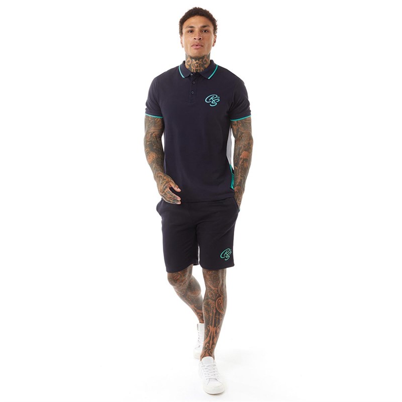 Crosshatch Mens Balamere Polo And Shorts Co-Ord Navy