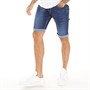 Crosshatch Mens Tonwin Embossed Denim Shorts Dark Wash